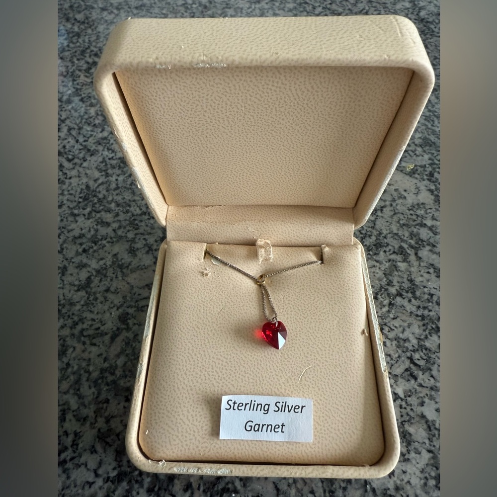 Sterling Silver Garnet Necklace